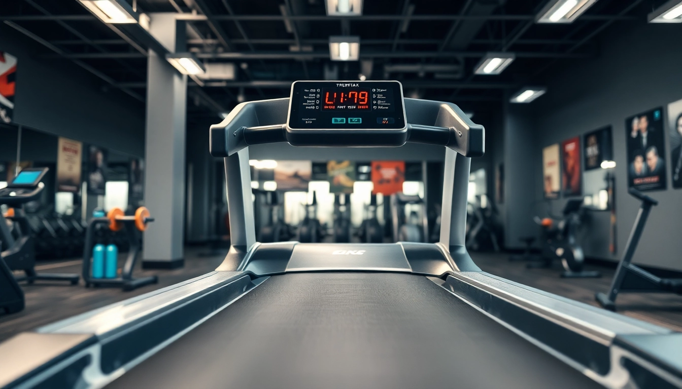 Des sportifs utilisant un tapis de course salle de sport moderne.