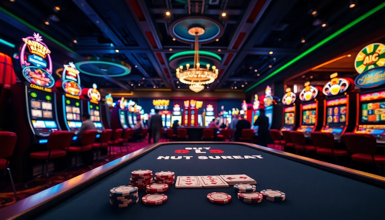 Jouer au casino en ligne avec des machines à sous colorées et une ambiance vibrante.