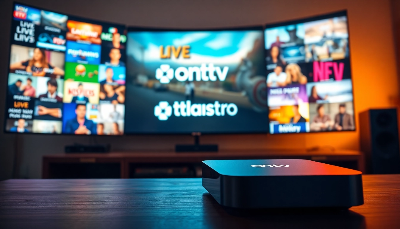 Regarder des chaînes en direct avec Atlas pro ontv sur un appareil de streaming moderne.