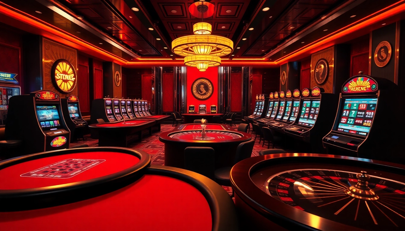 Jouer à des jeux dans un casino en ligne vibrant et moderne.