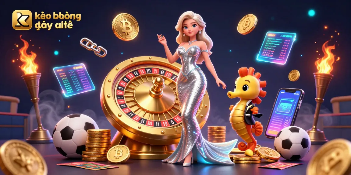 Engage with kèo bóng đá trực tuyến while enjoying a vibrant scene filled with sports betting elements and dazzling visuals.