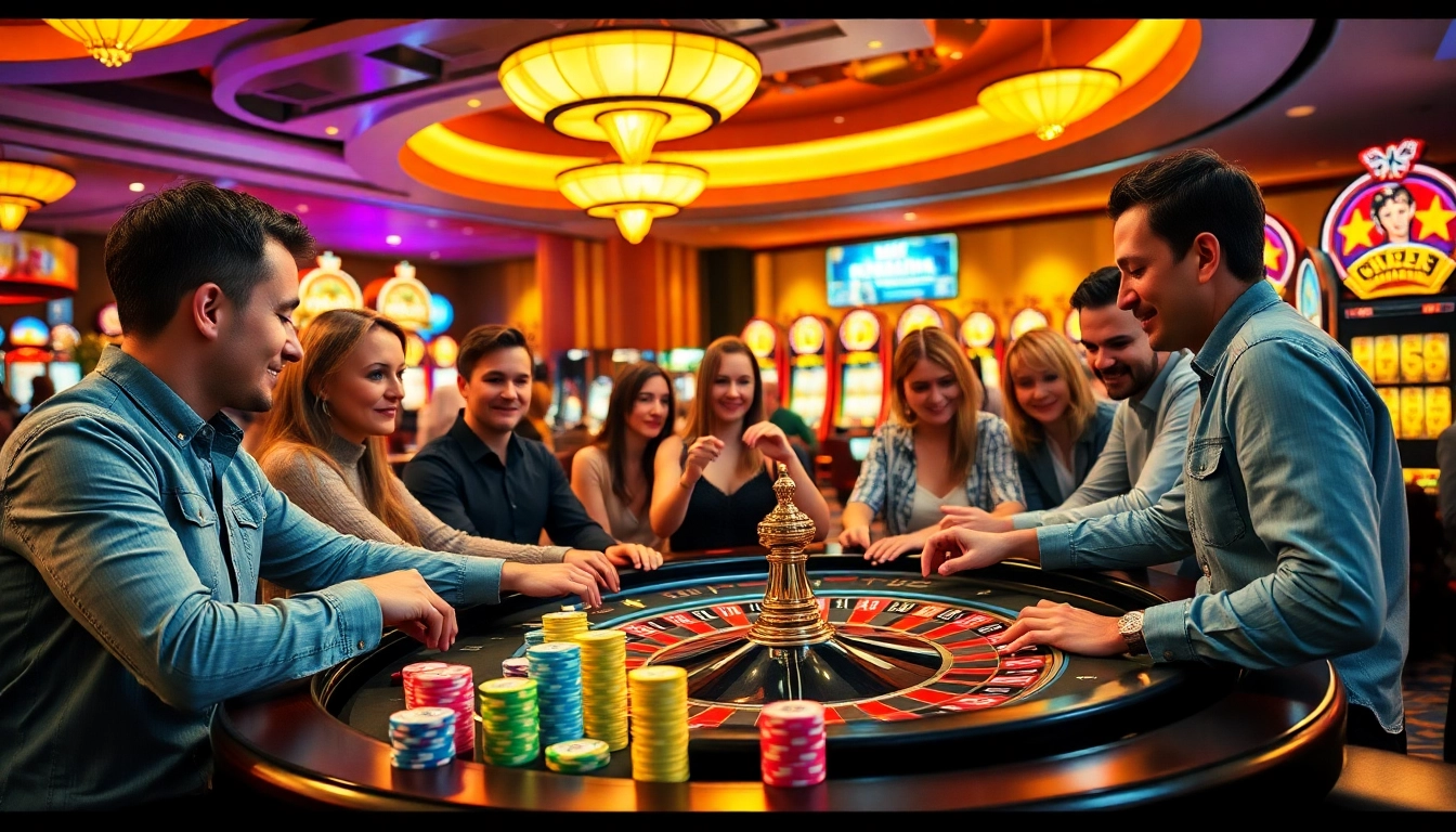 Jouez à des jeux de casino en ligne dans une ambiance animée et colorée.