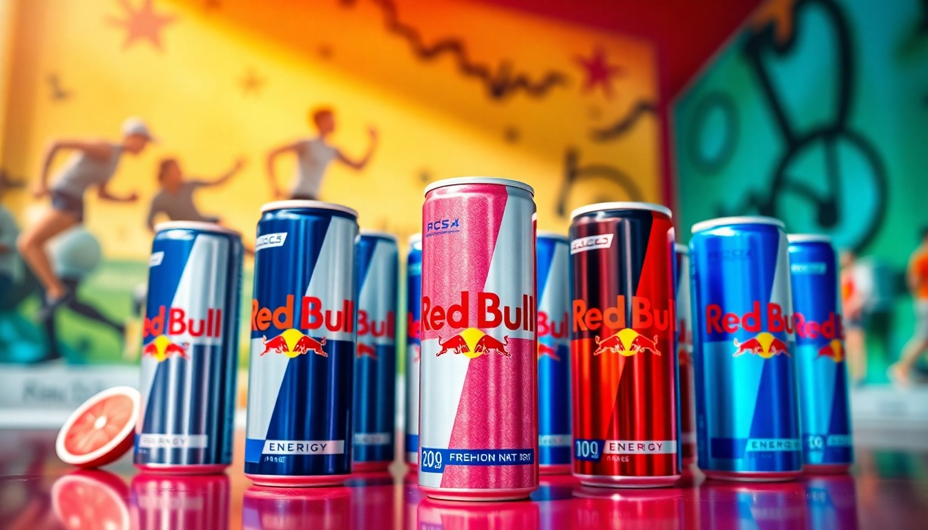 Engaging display of Red Bull Energy Wholesale drinks highlighting their vibrant flavors.