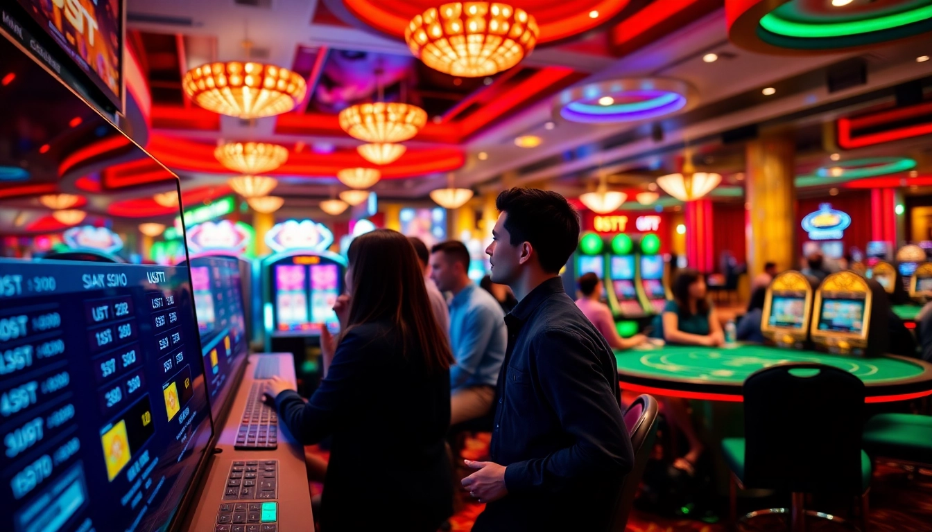 Jouez à des jeux de casino usdt dans une ambiance animée avec des échanges de cryptomonnaies.