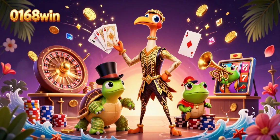 Experience winning moments at 0168win with lively characters and dynamic gaming elements!