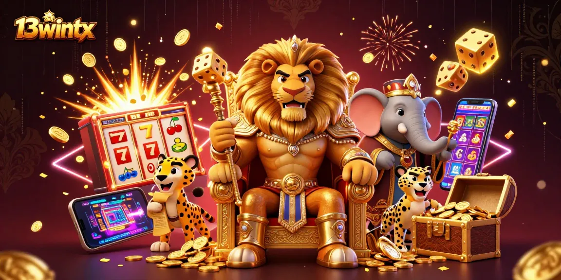 Experience thrilling gameplay with 13wintx, where the lion king and friends celebrate jackpots and wins!