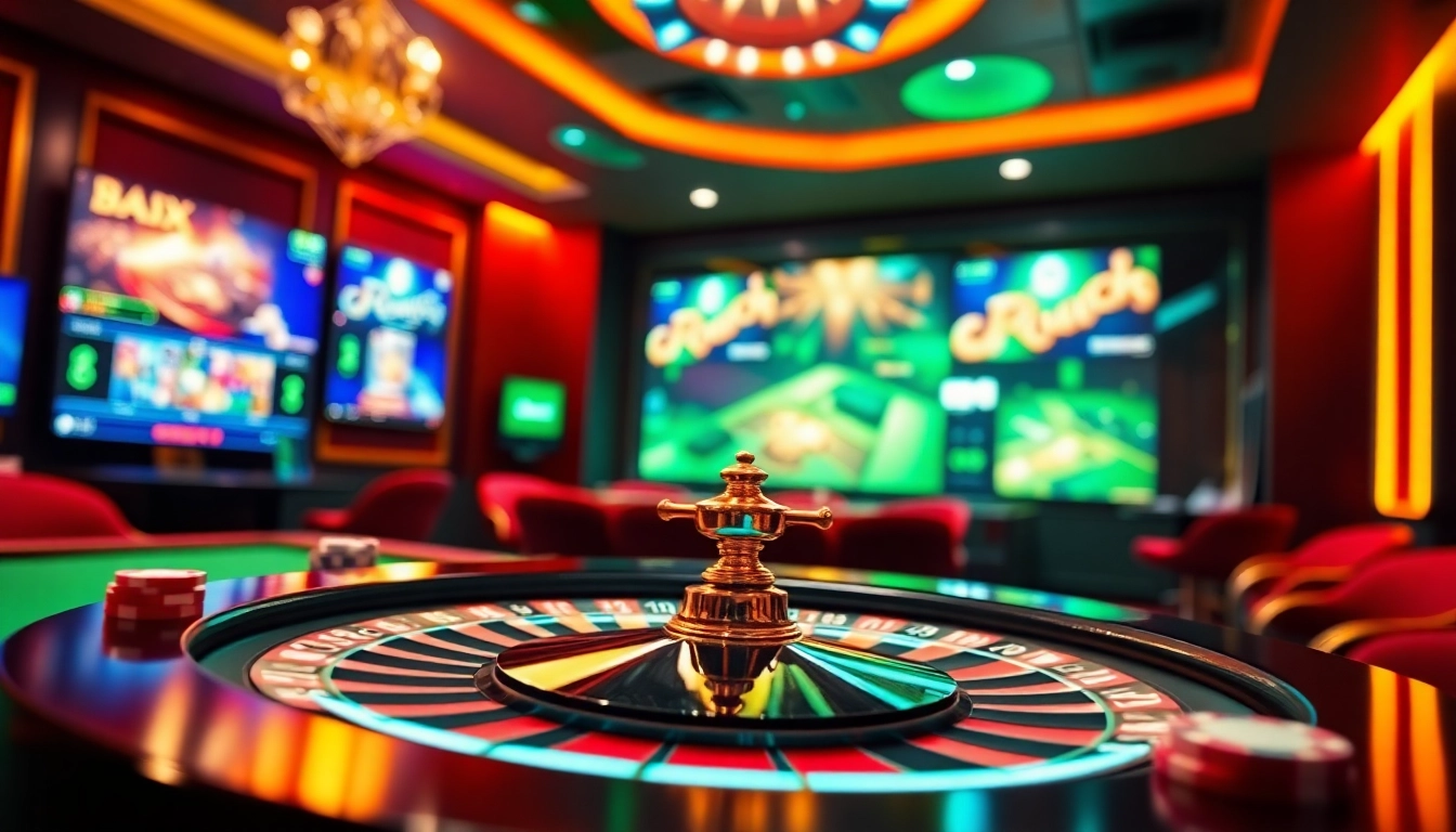 A lively scene showcasing casino en ligne with modern gaming features and vibrant decor. related image