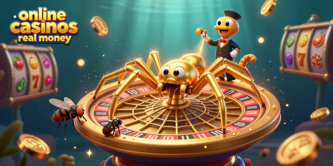 Experience online casinos real money with exciting slot reels and vibrant game symbols in this dynamic illustration.