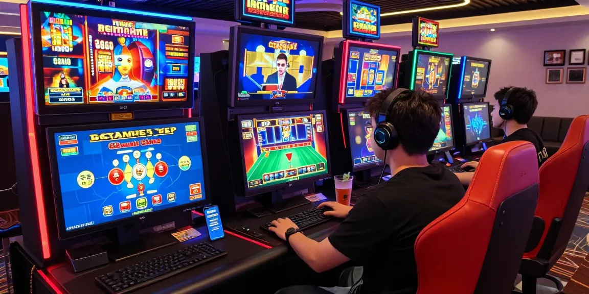 Une expérience de jeu captivante dans un casino en ligne avec un joueur engagé sur des machines à sous et des jeux en direct.