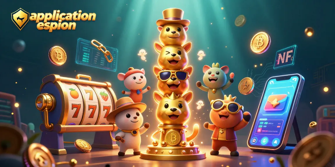Analyse de l'application espion avec des symboles de casino et des éléments de jeu
