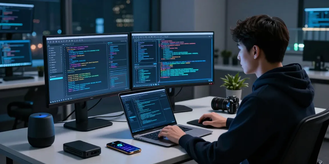 Analyse des données sur une application espion avec un analyste de cybersécurité dans un bureau moderne.
