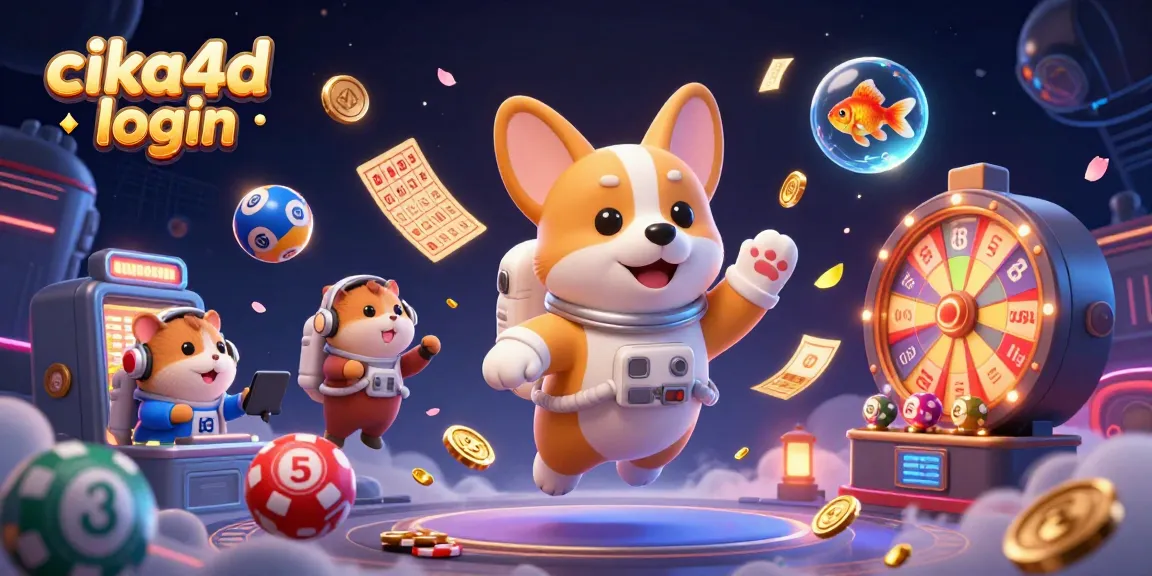 Experience the thrill of cika4d login with our vibrant casino scene amid space-themed illustrations.