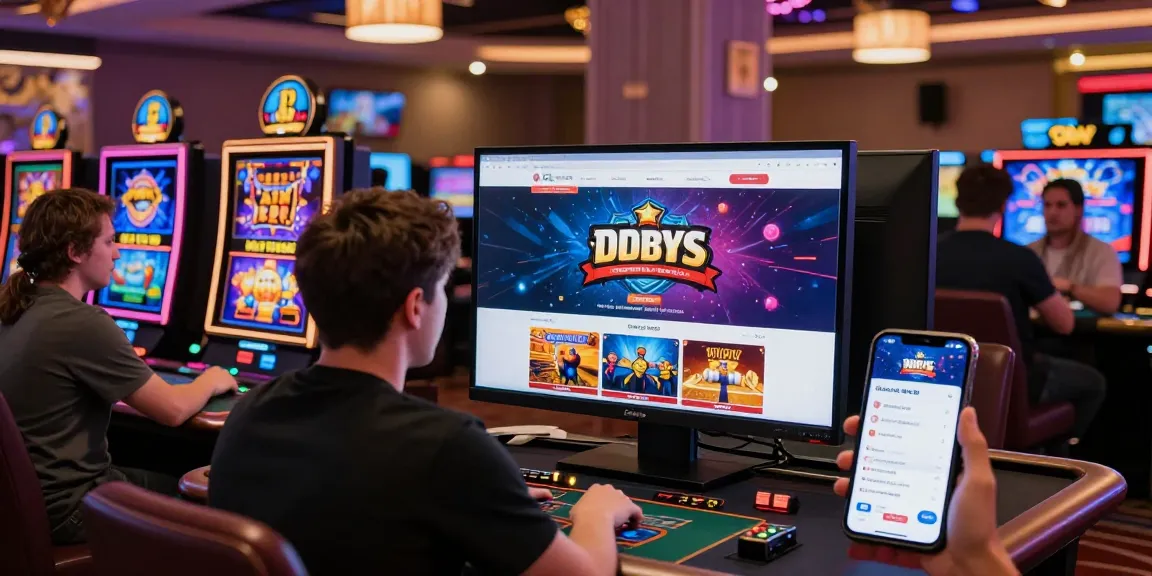 Casino en ligne : joueurs engagés dans des jeux variés avec une interface conviviale et des bonus visibles.