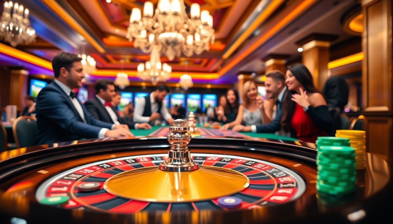 Jouer au casino en ligne avec une table de roulette colorée et des jetons attrayants.