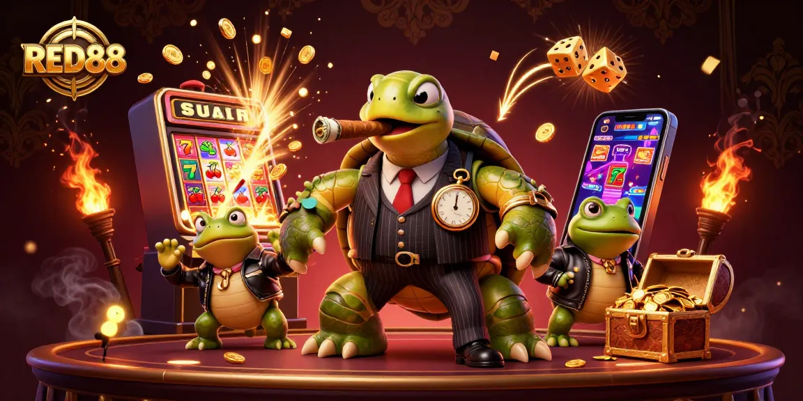 Win big with RED88's exciting casino games featuring vibrant characters and dynamic slot action.