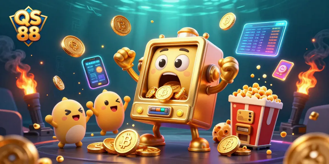 Experience the excitement of QS 88 with a thrilling jackpot scene, featuring lively slot machines.