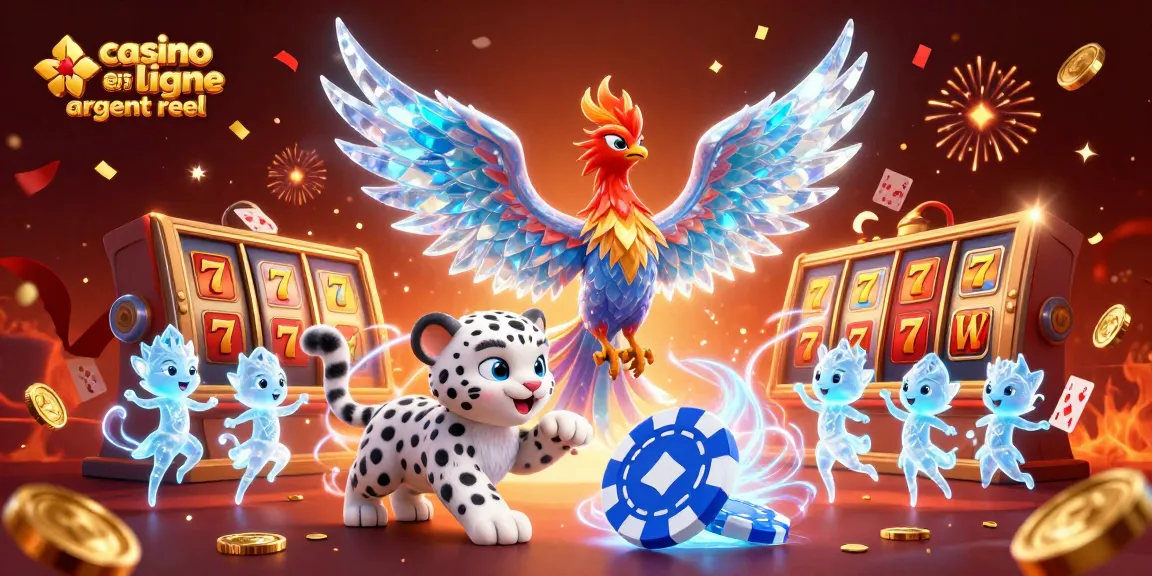 Jouez au casino en ligne argent réel avec des machines à sous colorées et une ambiance festive.