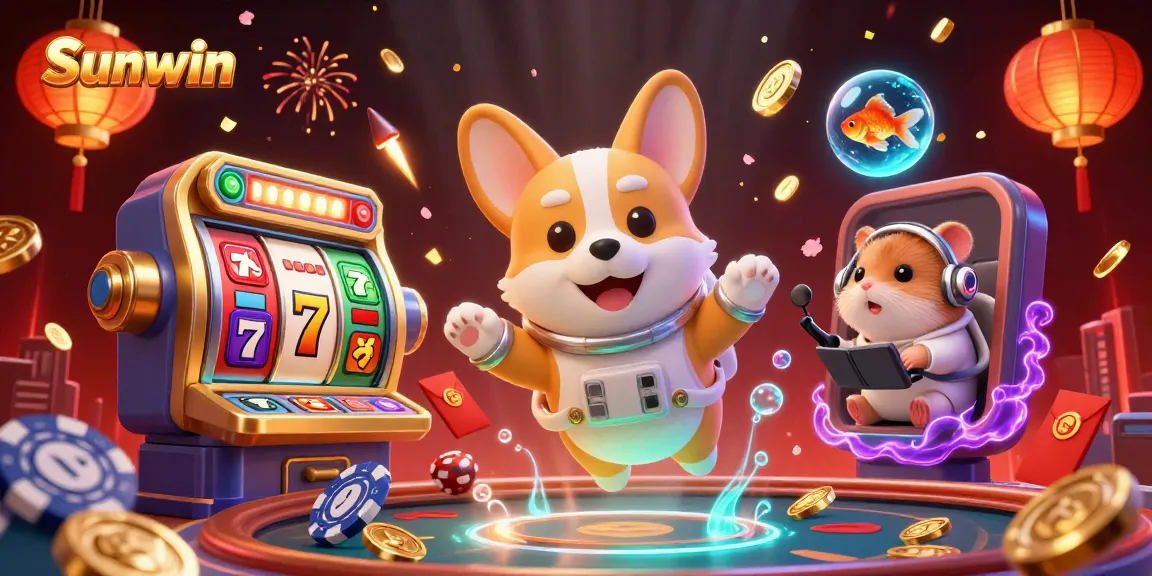 Experience Sunwin's thrilling adventure with a unique space station casino scene.