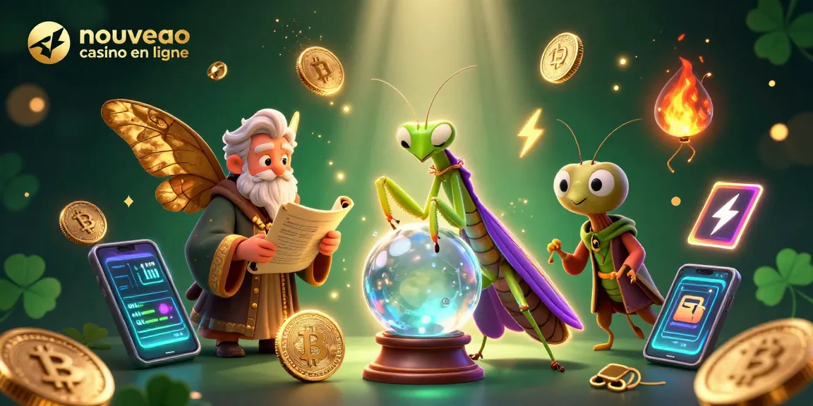 Découvrez les images captivantes du nouveau casino en ligne avec des personnages intrigants et des éléments de jeux numériques.