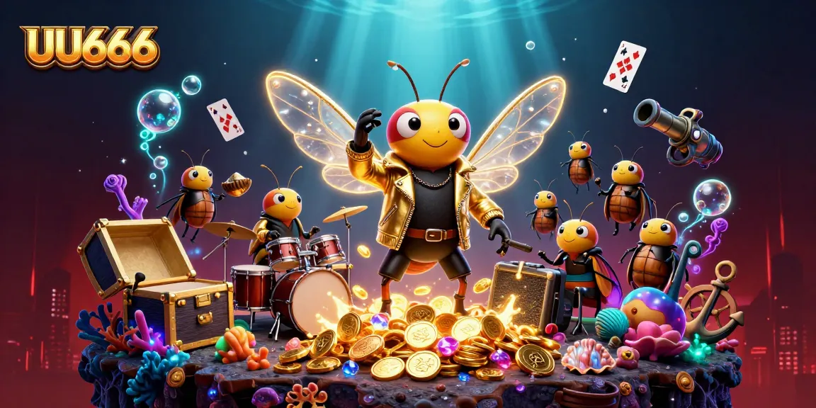 Experience excitement with UU666: 3D rock star casino scene filled with animated elements and vibrant colors.