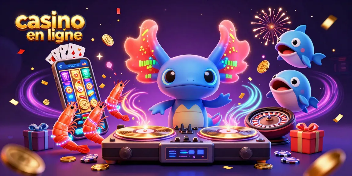 Les personnages festifs du casino en ligne animent une scène avec jeux colorés et environnement magique.