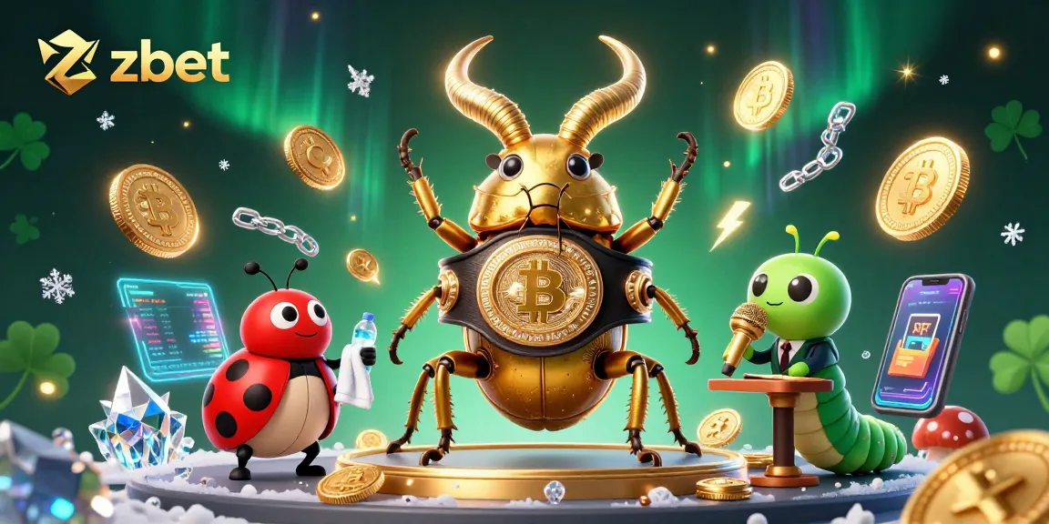 Engage with zbet's thrilling casino experience featuring playful characters and crypto elements.