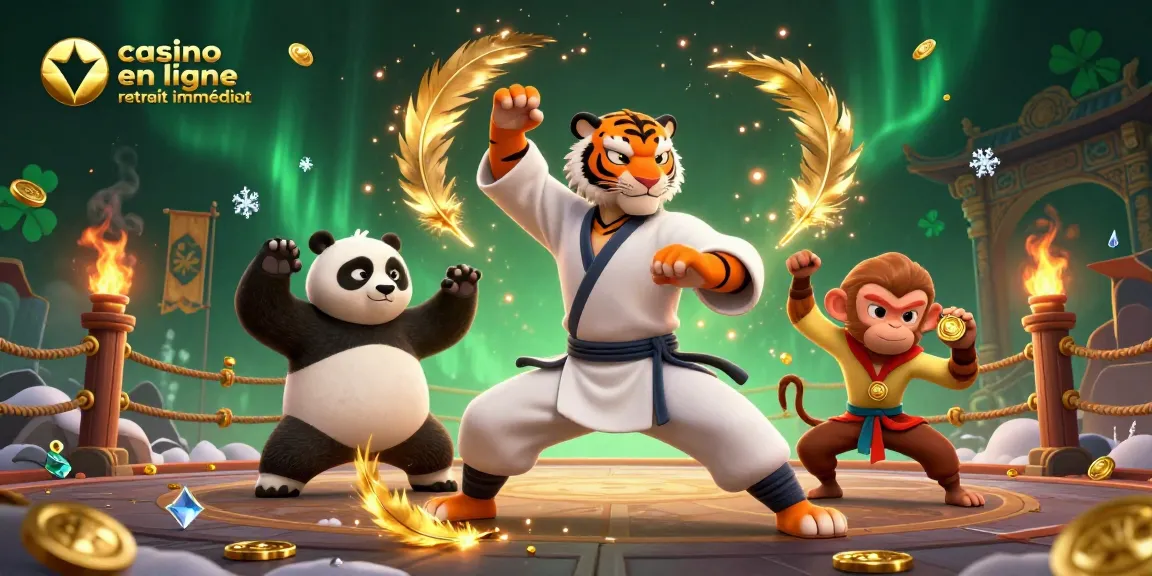 Action de jeu au casino en ligne retrait immédiat, avec un tigre maître et ses disciples inspirants.